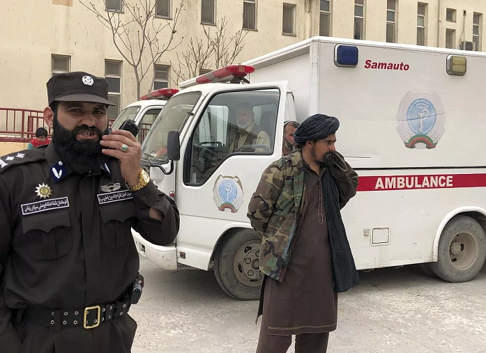 Explosion rocks a bank building in Afghanistan